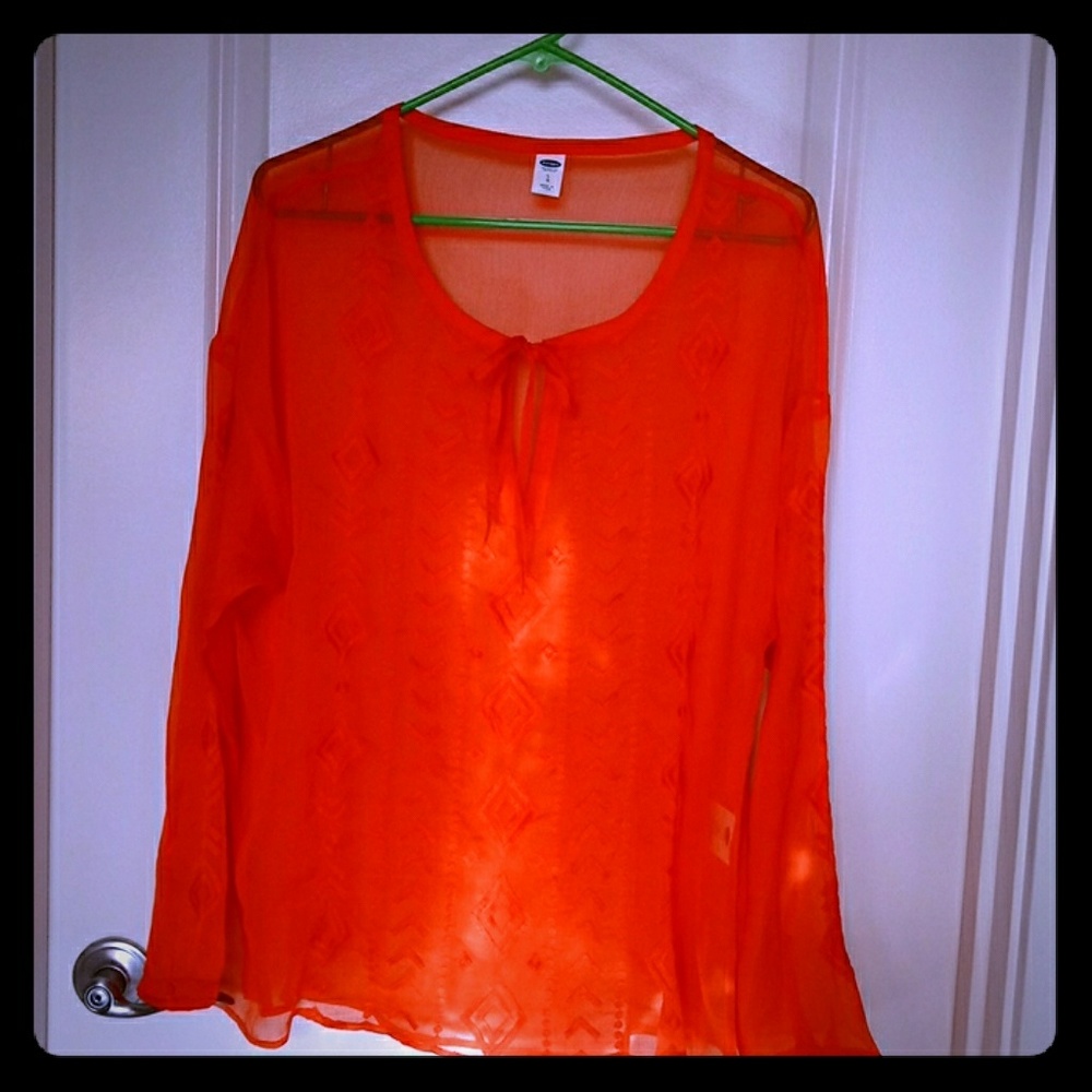 Sheer tangerine blouse